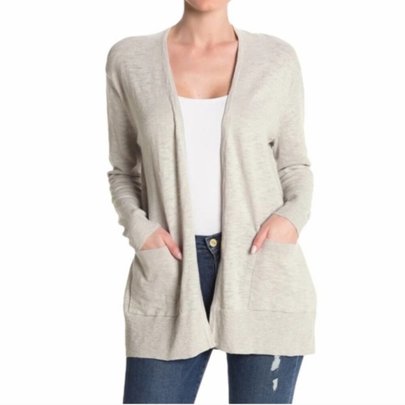 Madewell Sweaters - Madewell Light Beige Slubknit Open Front Cardigan with Pockets Size S